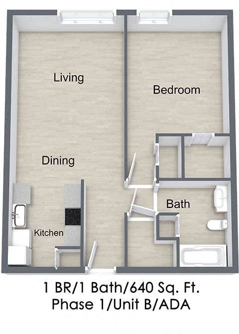 Silver Gardens_1 Bedroom Floor Plan